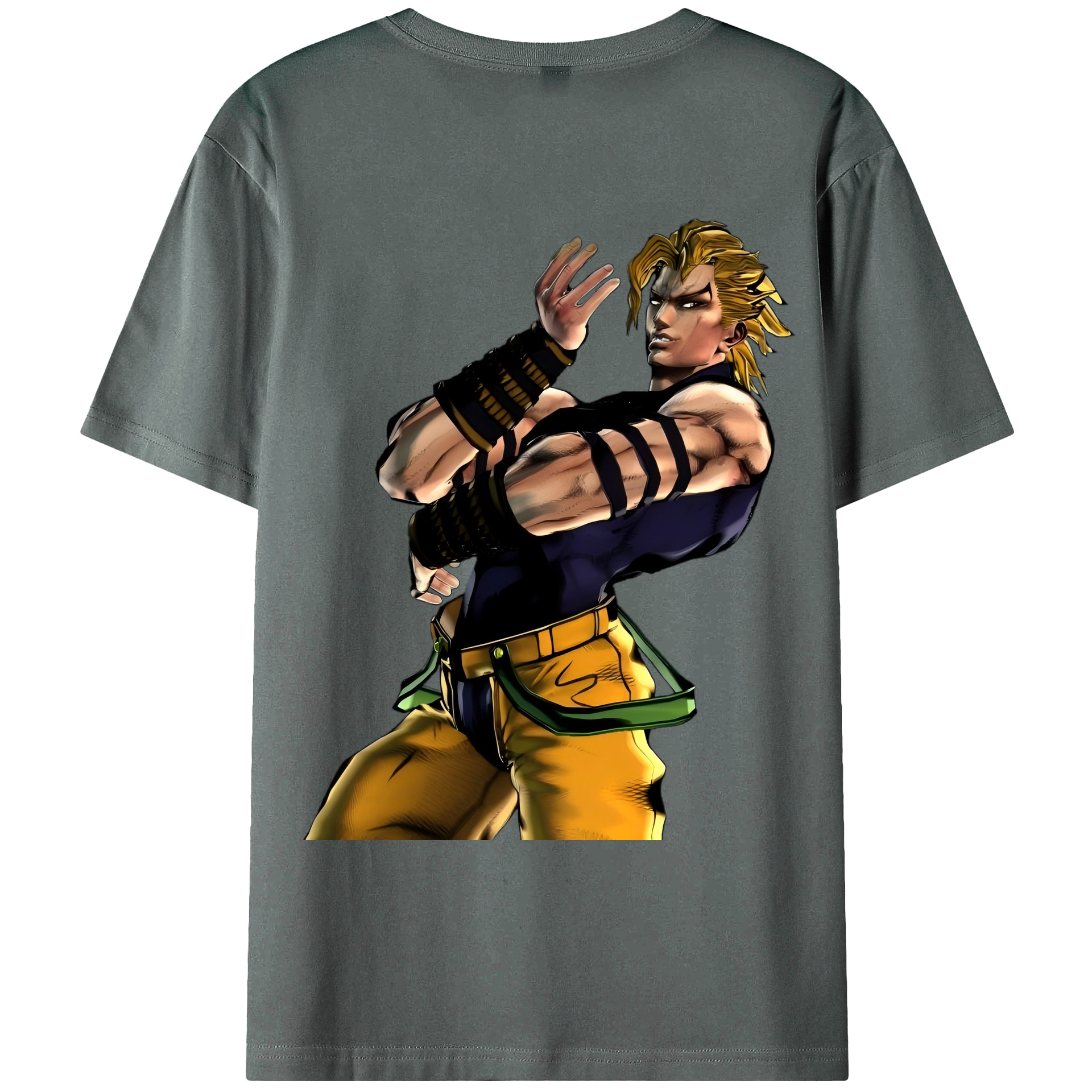（画像用） ジョジョの奇妙な冒険 ディオ?ブランドー JoJo's Bizarre Adventure Dio Brando 綿100％ メンズ半袖Tシャツ（バックプリント） 通気性